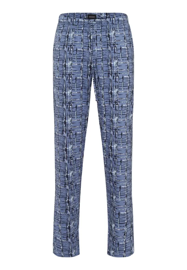 Cotton Drawstring Pajama Pants Liquid Check Men HANRO Pajama Bottoms