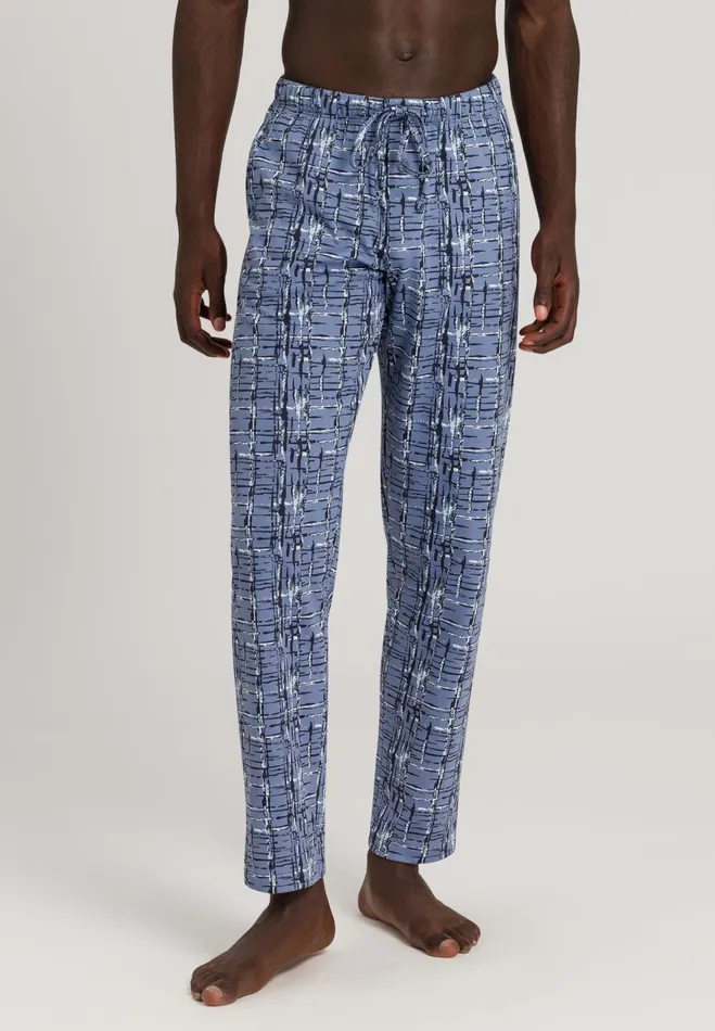 Cotton Drawstring Pajama Pants Liquid Check Men HANRO Pajama Bottoms