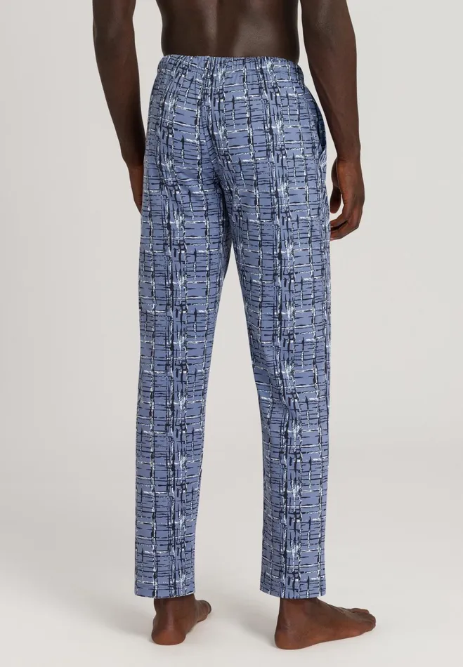 Cotton Drawstring Pajama Pants Liquid Check Men HANRO Pajama Bottoms