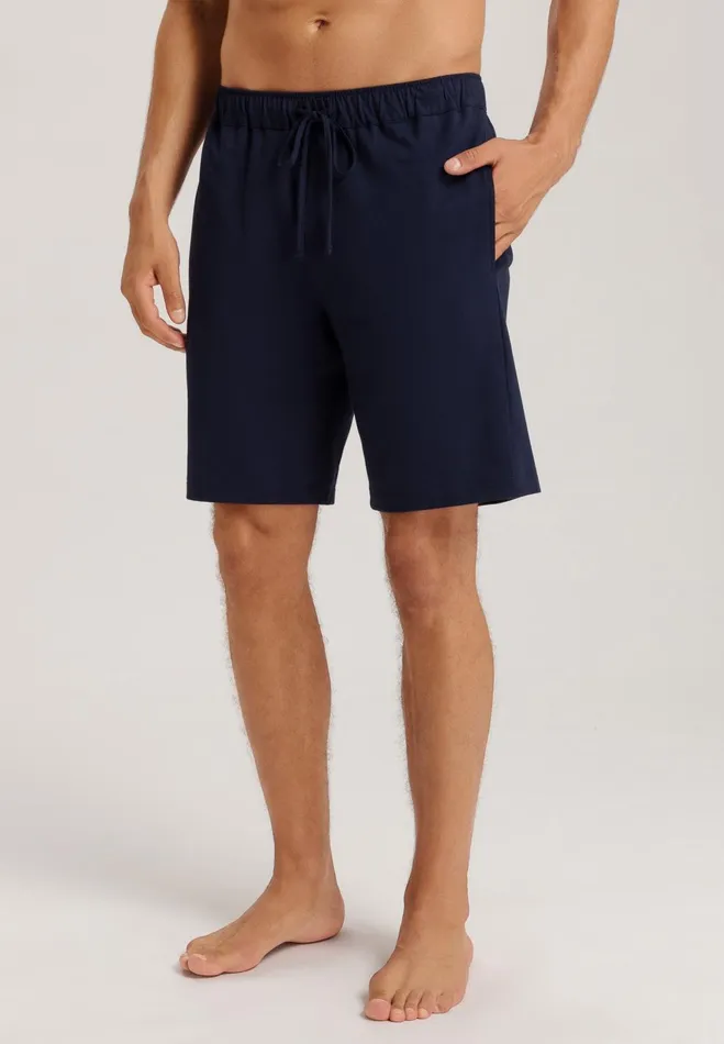 Cotton Drawstring Shorts Deep Navy Men HANRO Night And Day