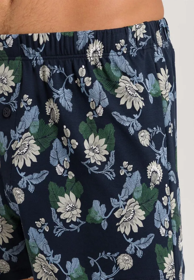 Cotton Knit Boxers Fine Lined Print Men HANRO Boxers