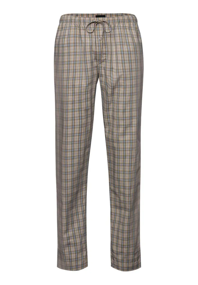 Cotton Woven Pajama Pants Amber Check Men HANRO Pajama Bottoms