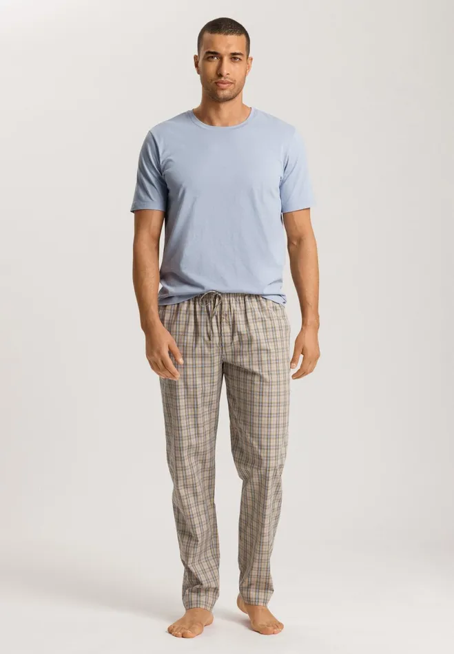 Cotton Woven Pajama Pants Amber Check Men HANRO Pajama Bottoms