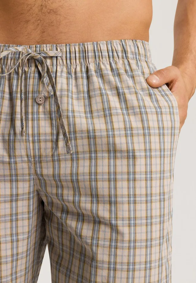 Cotton Woven Pajama Pants Amber Check Men HANRO Pajama Bottoms