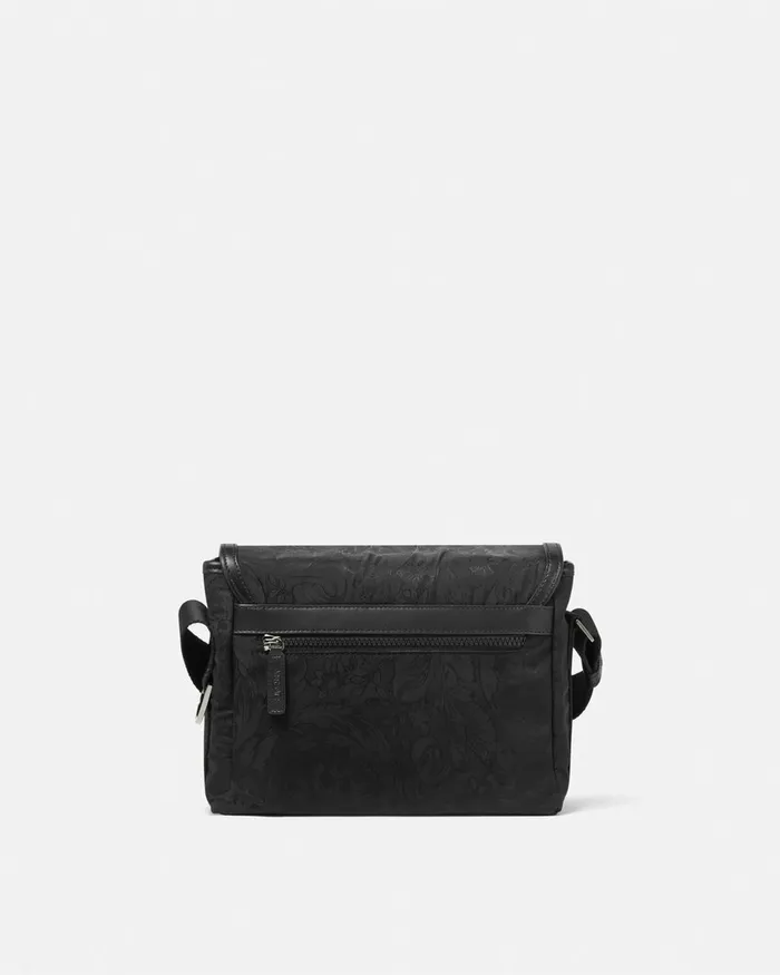 Crossbody and Messengers Men Versace Neo Nylon Jacquard Messenger Bag Black