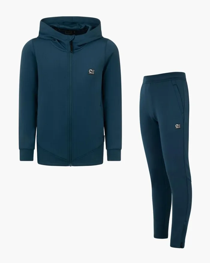 Cruyff Vital Zip Through Teal Junior Sweats and Hoodies