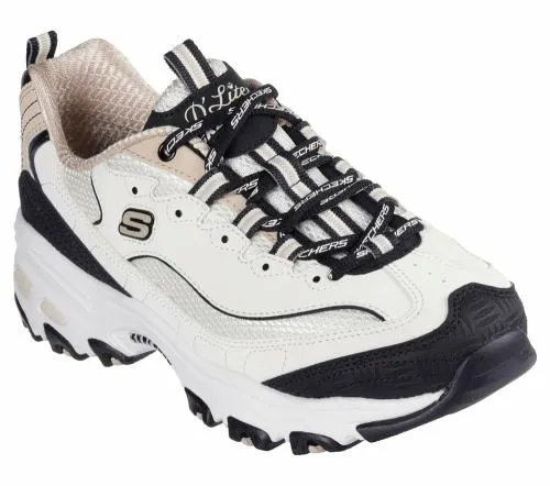 D039Lites 8211 Retro Rewind Natural Black Women SKECHERS Lace Up