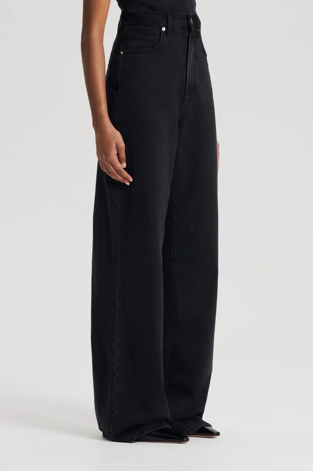 DENIM DRAPE LEG JEAN WASHEDBLACKG Denim Scanlan Theodore Women DENIM DRAPE LEG JEAN WASHEDBLACKG Denim Scanlan Theodore Women
