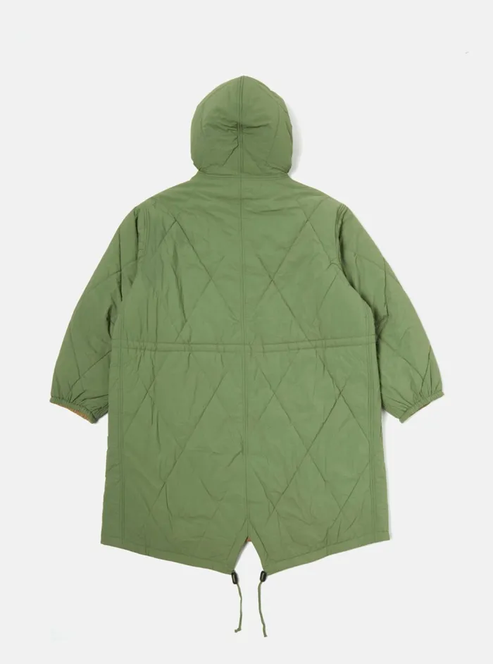 Diamond Quilt Parka In Green Recycled Nylon Men Universal Works Coats and Outerwear