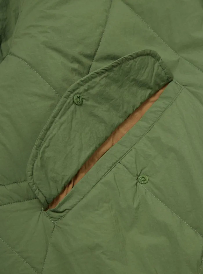 Diamond Quilt Parka In Green Recycled Nylon Men Universal Works Coats and Outerwear