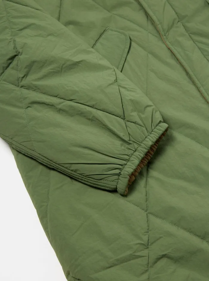 Diamond Quilt Parka In Green Recycled Nylon Men Universal Works Coats and Outerwear