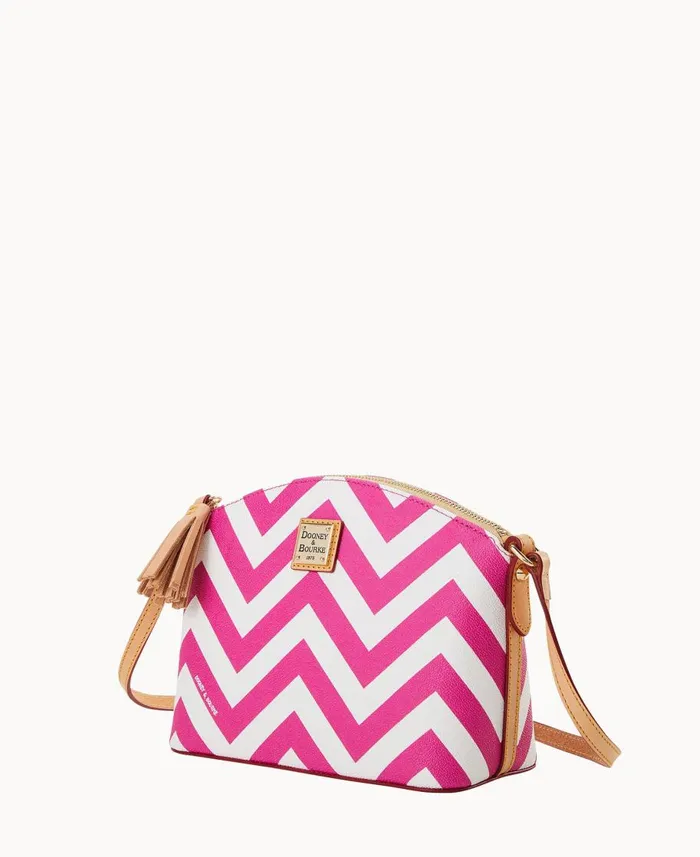 Dooney and Bourke Crossbodies Chevron Robin Crossbody Fuchsia 8211 WomenMen