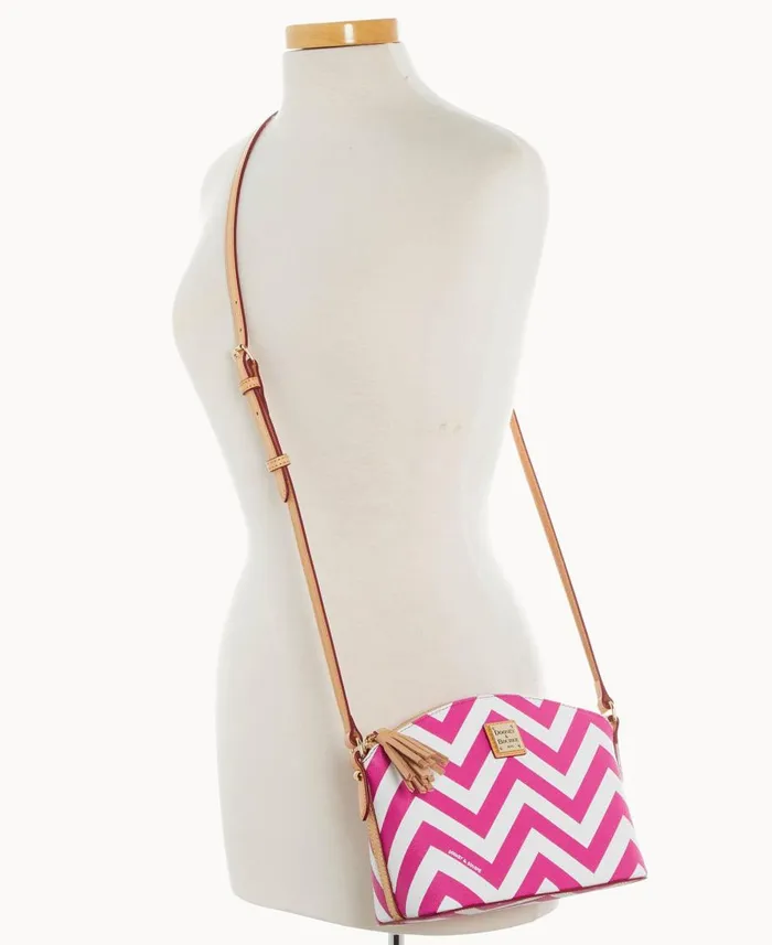 Dooney and Bourke Crossbodies Chevron Robin Crossbody Fuchsia 8211 WomenMen