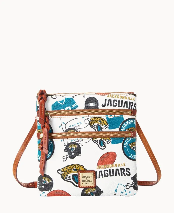 Dooney and Bourke Crossbodies NFL Jaguars N S Triple Zip Crossbody Jaguars 8211 WomenMen Dooney and Bourke Crossbodies NFL Jaguars N S Triple Zip Crossbody Jaguars 8211 WomenMen