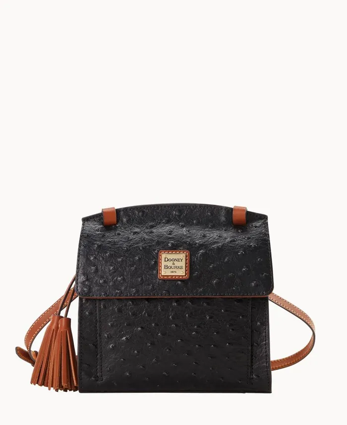 Dooney and Bourke Crossbodies Ostrich Crossbody Black 8211 WomenMen