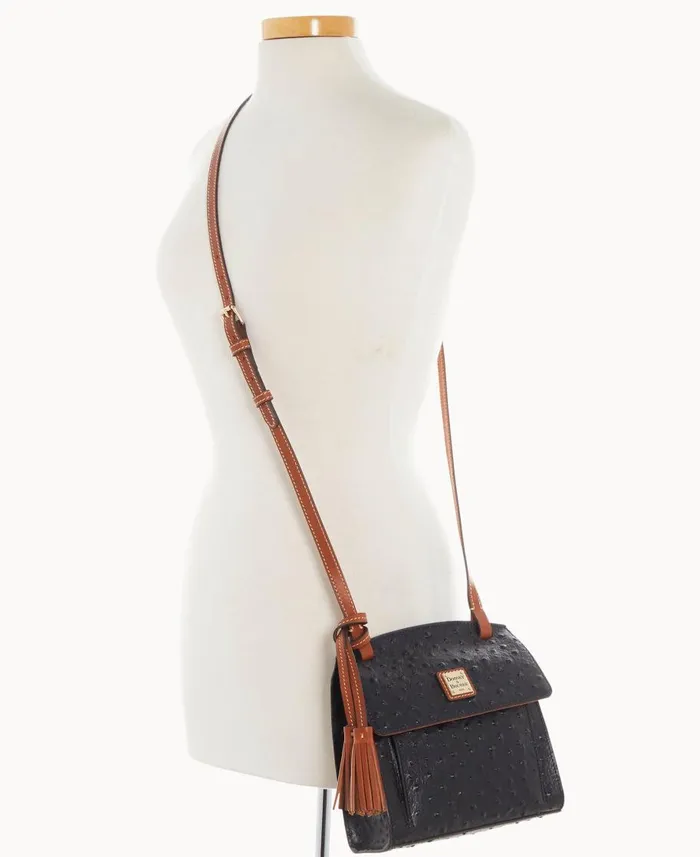 Dooney and Bourke Crossbodies Ostrich Crossbody Black 8211 WomenMen