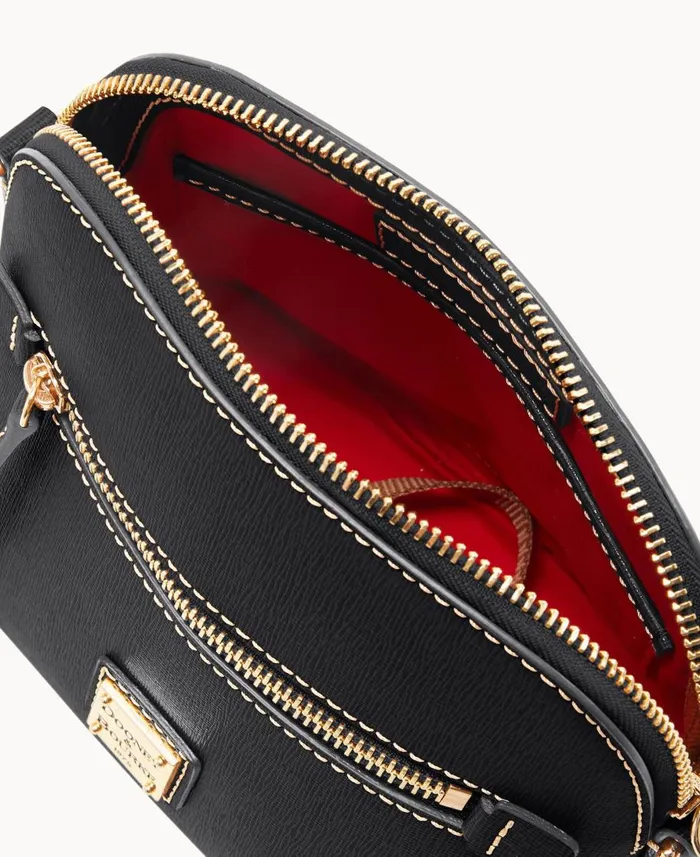Dooney and Bourke Crossbodies Saffiano Domed Crossbody Black 8211 WomenMen