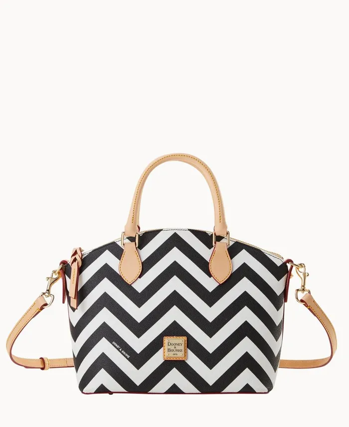Dooney and Bourke Satchels Chevron Geena Satchel Black 8211 WomenMen