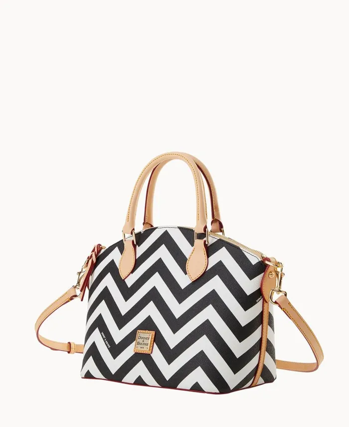 Dooney and Bourke Satchels Chevron Geena Satchel Black 8211 WomenMen