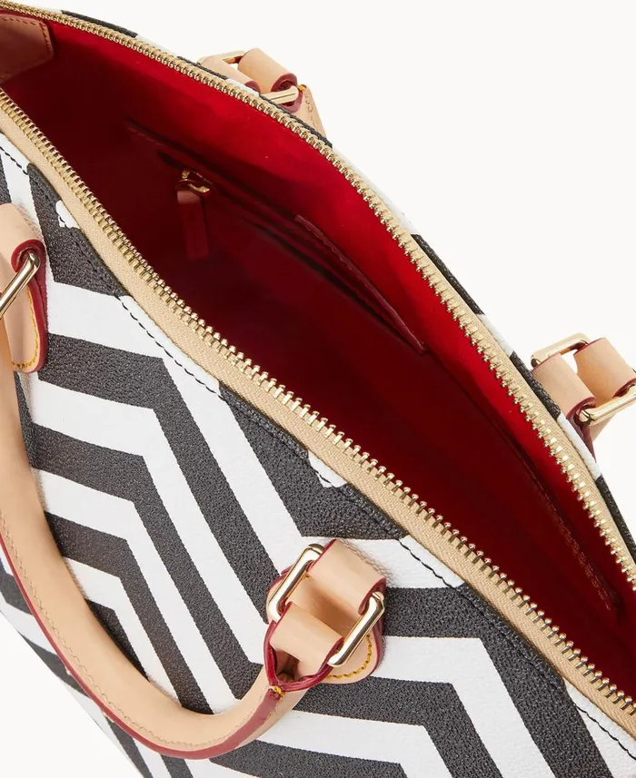 Dooney and Bourke Satchels Chevron Geena Satchel Black 8211 WomenMen