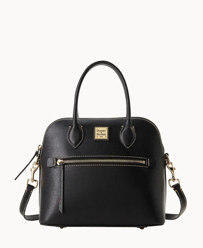 Dooney and Bourke Satchels Saffiano Domed Satchel Black 8211 WomenMen