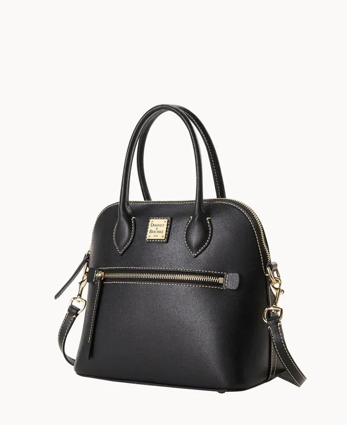 Dooney and Bourke Satchels Saffiano Domed Satchel Black 8211 WomenMen