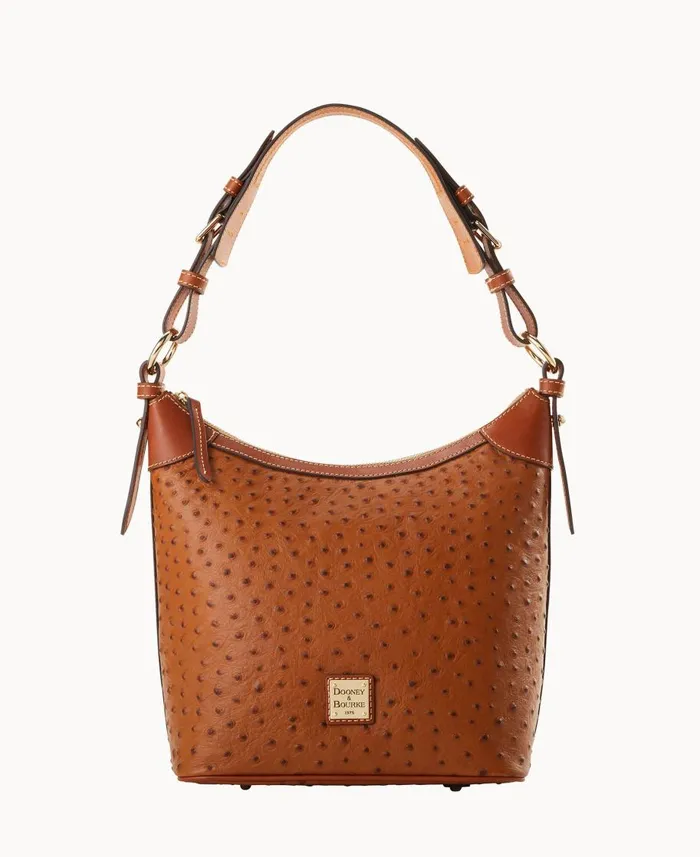 Dooney and Bourke Shoulder Bags Ostrich Hobo Sac Caramel 8211 WomenMen