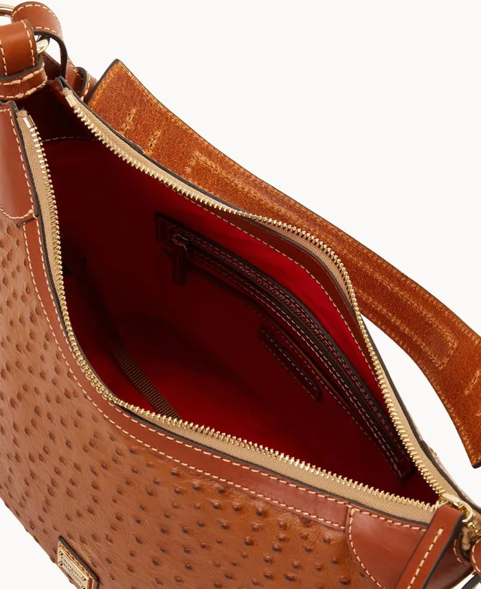 Dooney and Bourke Shoulder Bags Ostrich Hobo Sac Caramel 8211 WomenMen