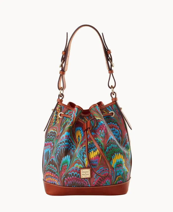 Dooney and Bourke Shoulder Bags Plumes Drawstring Brown 8211 WomenMen