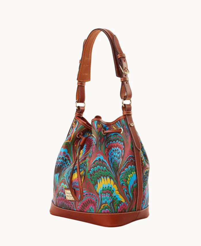 Dooney and Bourke Shoulder Bags Plumes Drawstring Brown 8211 WomenMen