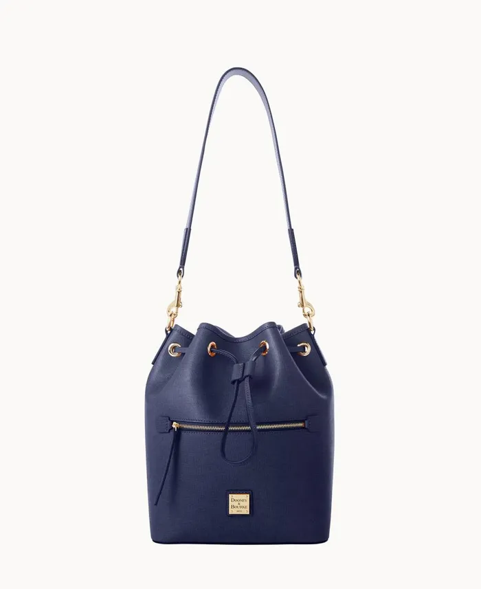 Dooney and Bourke Shoulder Bags Saffiano Drawstring Marine 8211 WomenMen