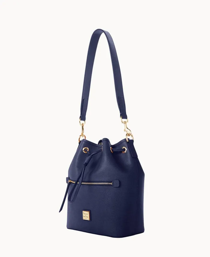 Dooney and Bourke Shoulder Bags Saffiano Drawstring Marine 8211 WomenMen