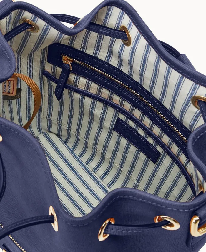 Dooney and Bourke Shoulder Bags Saffiano Drawstring Marine 8211 WomenMen
