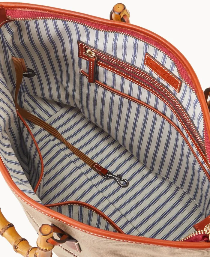 Dooney and Bourke Totes Bamboo Handle Tote Khaki 8211 WomenMen