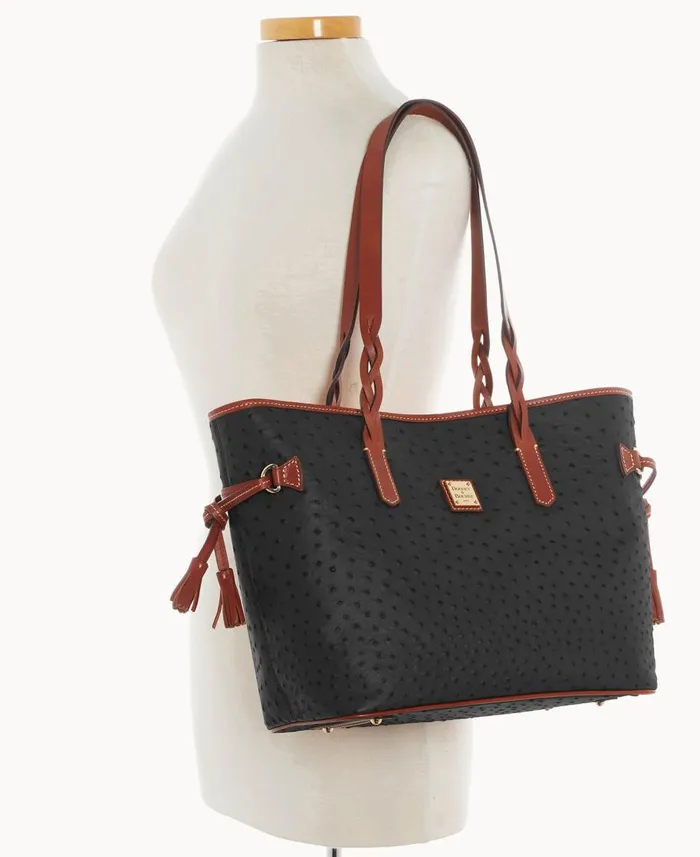 Dooney and Bourke Totes Ostrich Bailey Black 8211 WomenMen