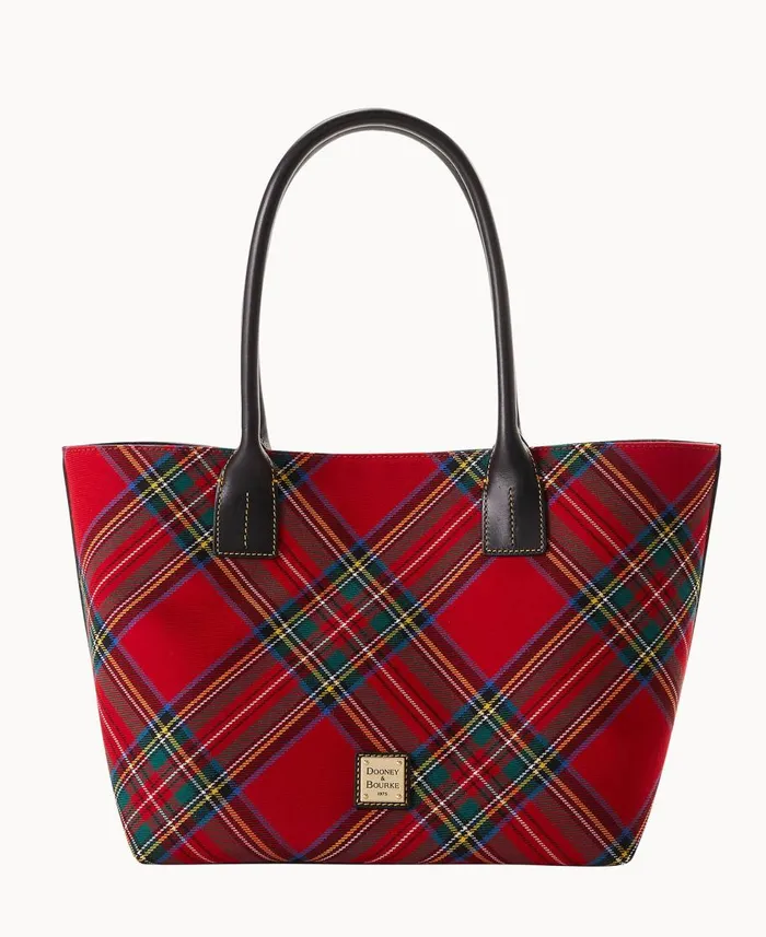 Dooney and Bourke Totes Tartan Small Russel Red 8211 WomenMen