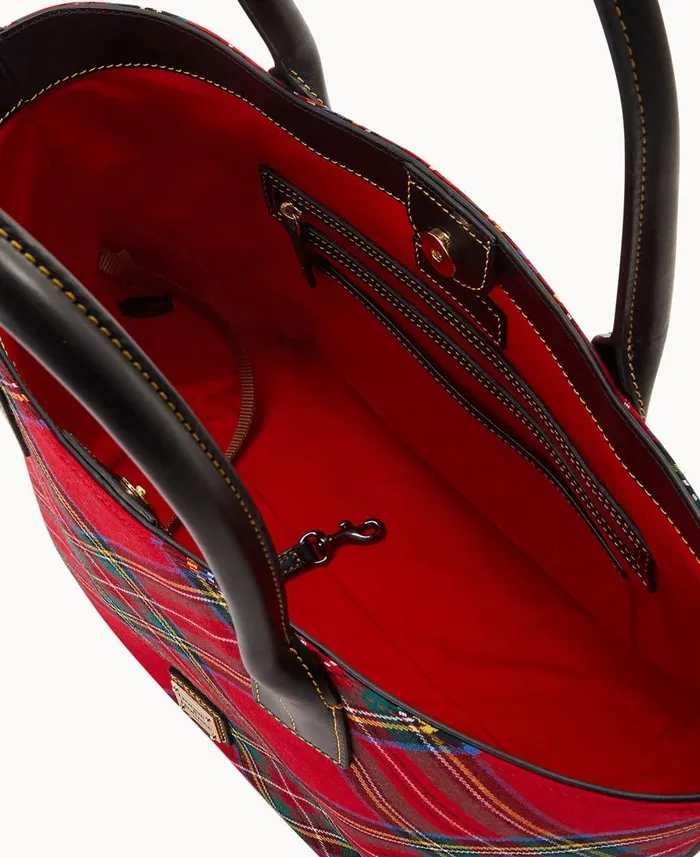 Dooney and Bourke Totes Tartan Small Russel Red 8211 WomenMen