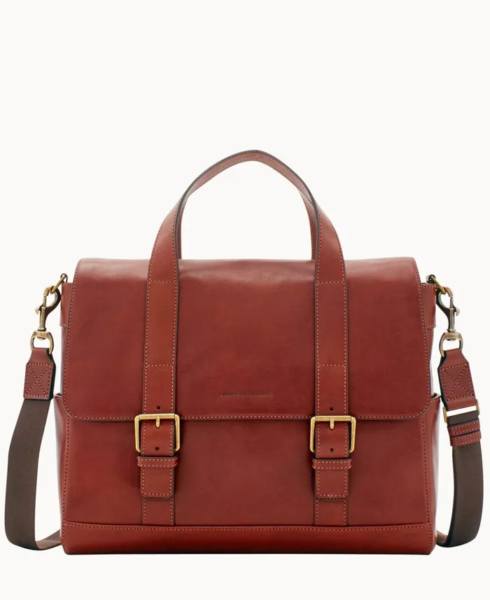 Dooney and Bourke Travel Florentine Hunter Messenger Chestnut 8211 WomenMen