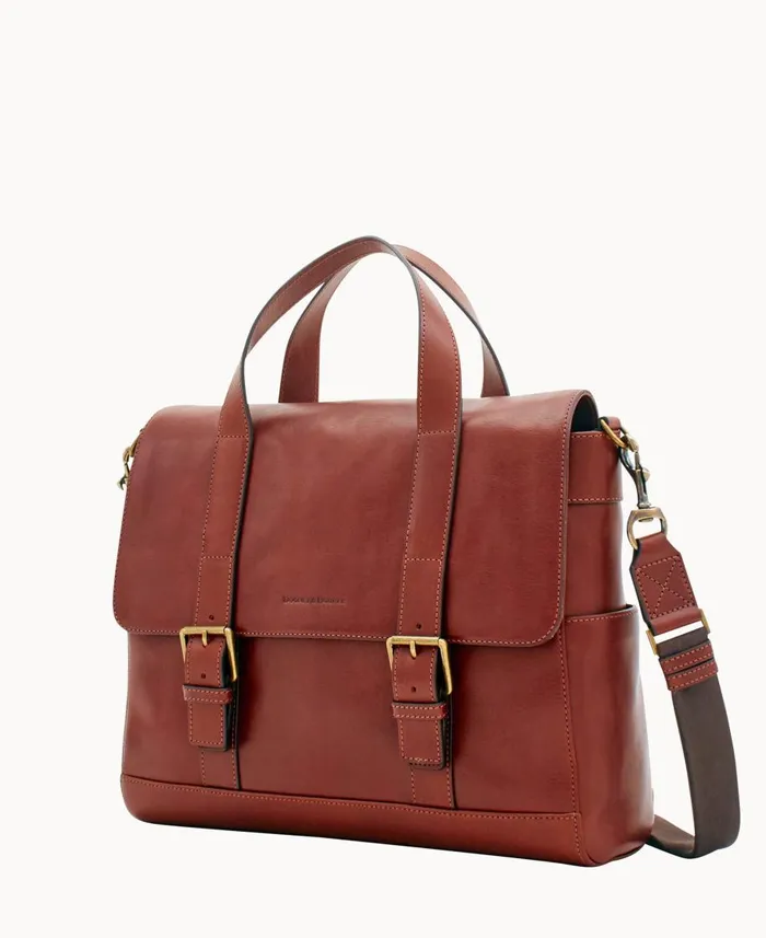 Dooney and Bourke Travel Florentine Hunter Messenger Chestnut 8211 WomenMen