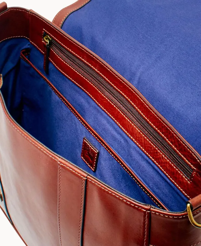 Dooney and Bourke Travel Florentine Hunter Messenger Chestnut 8211 WomenMen