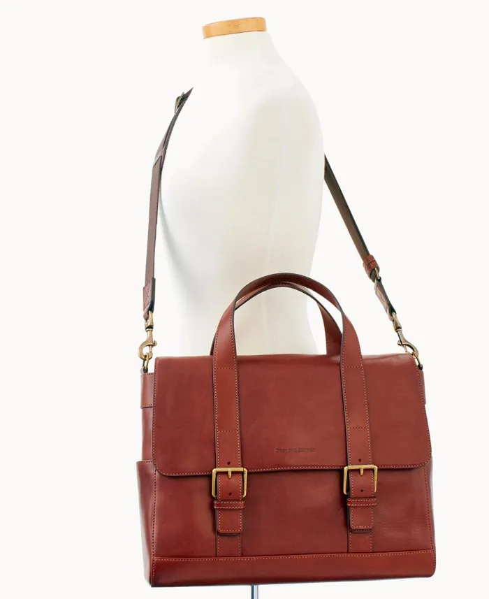 Dooney and Bourke Travel Florentine Hunter Messenger Chestnut 8211 WomenMen