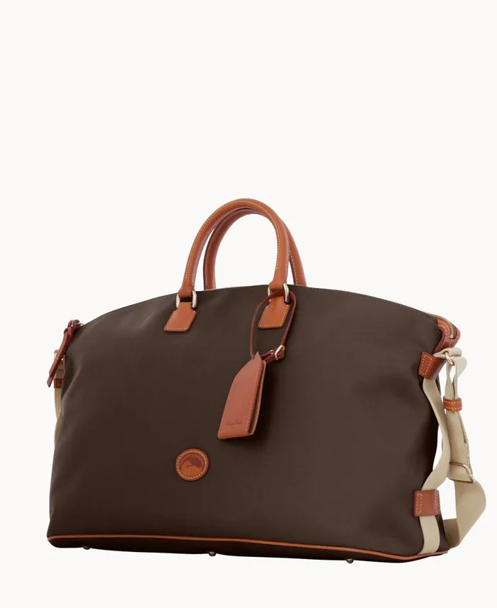 Dooney and Bourke Travel Getaway Cabriolet Weekender Chocolate 8211 WomenMen Dooney and Bourke Travel Getaway Cabriolet Weekender Chocolate 8211 WomenMen