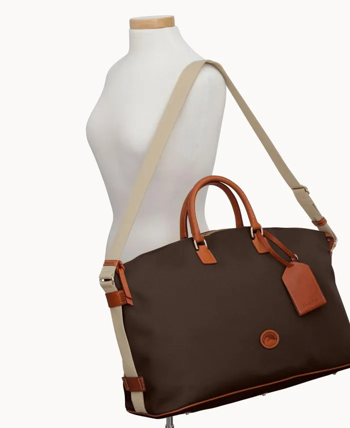 Dooney and Bourke Travel Getaway Cabriolet Weekender Chocolate 8211 WomenMen Dooney and Bourke Travel Getaway Cabriolet Weekender Chocolate 8211 WomenMen