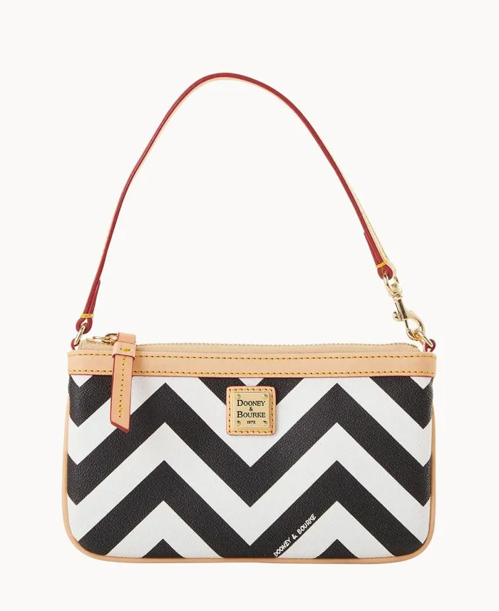 Dooney and Bourke Wallets Chevron Large Slim Wristlet Black 8211 WomenMen