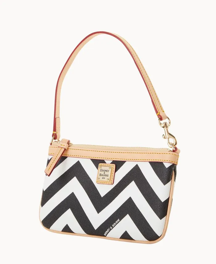 Dooney and Bourke Wallets Chevron Large Slim Wristlet Black 8211 WomenMen