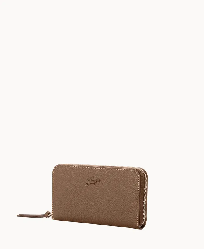 Dooney and Bourke Wallets Henrys Medium Zip Around Wristlet Dark Taupe 8211 WomenMen Dooney and Bourke Wallets Henrys Medium Zip Around Wristlet Dark Taupe 8211 WomenMen