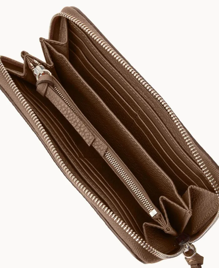 Dooney and Bourke Wallets Henrys Medium Zip Around Wristlet Dark Taupe 8211 WomenMen Dooney and Bourke Wallets Henrys Medium Zip Around Wristlet Dark Taupe 8211 WomenMen