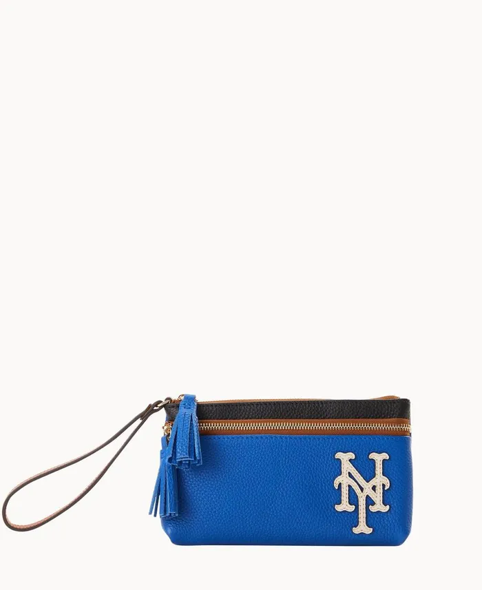 Dooney and Bourke Wallets MLB Mets Double Zip Wristlet Mets 8211 WomenMen