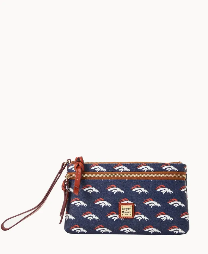 Dooney and Bourke Wallets NFL Broncos Double Zip Wristlet Denver Broncos 8211 WomenMen Dooney and Bourke Wallets NFL Broncos Double Zip Wristlet Denver Broncos 8211 WomenMen