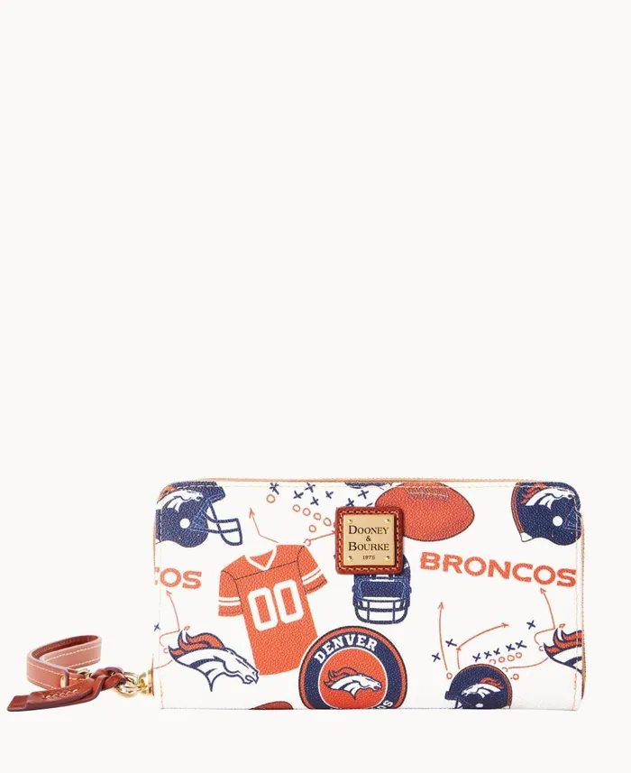 Dooney and Bourke Wallets NFL Broncos Large Zip Around Wristlet Broncos 8211 WomenMen Dooney and Bourke Wallets NFL Broncos Large Zip Around Wristlet Broncos 8211 WomenMen